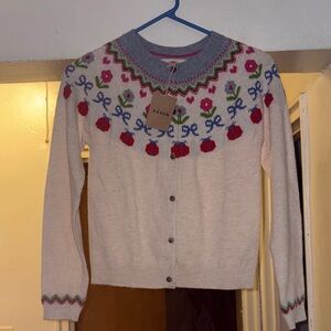 Mini Boden Cream Cardigan NWT Size 11-12